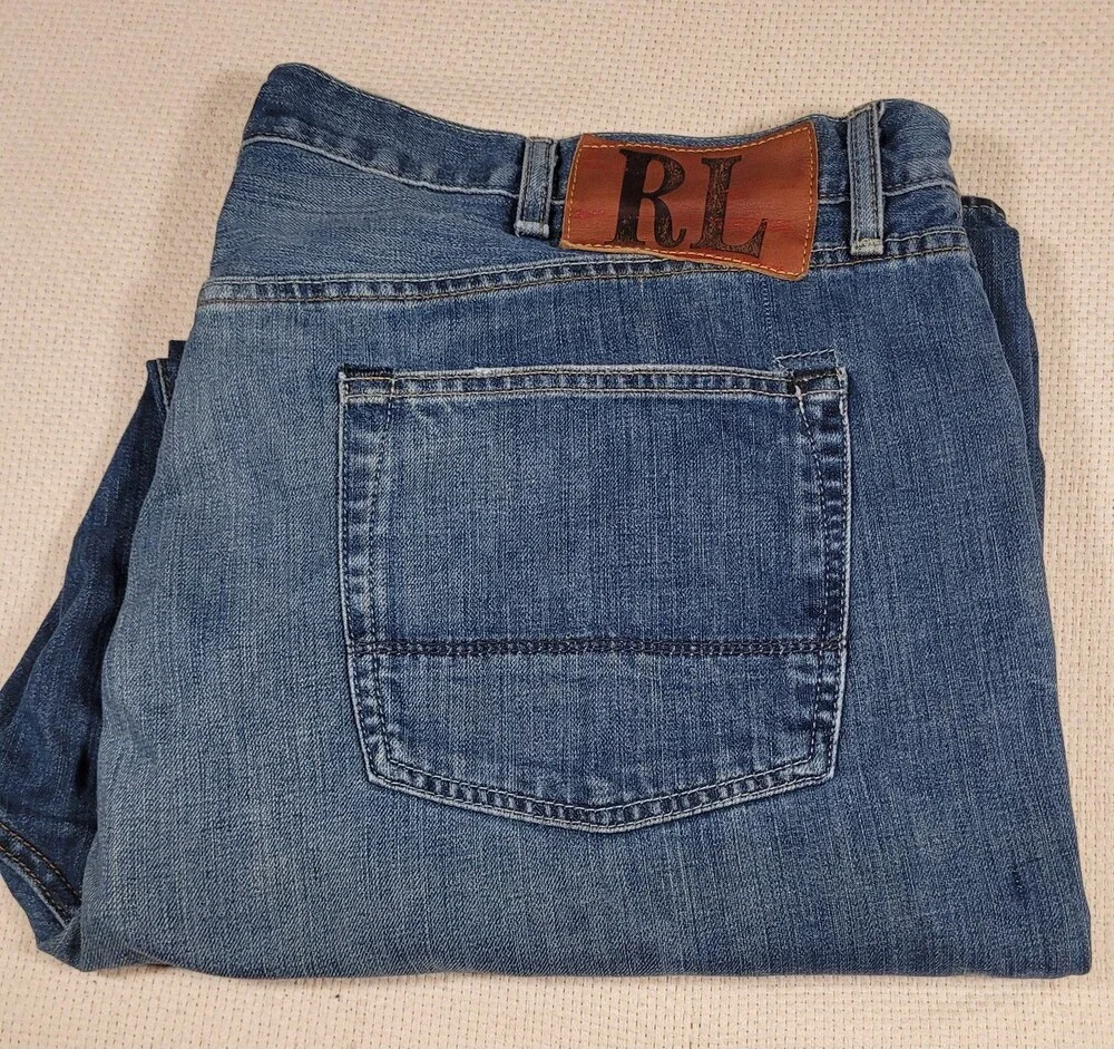 Polo Jeans Company Jeans Mens 46x30(44/29) Blue Ashmore OG Straight Leg RL Denim